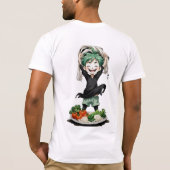 うれしそうな漫画のTシャツ。 Tシャツ (裏面)