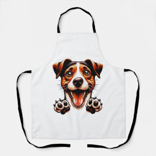 うれしそうな犬クラシック喜びTシャツ エプロン