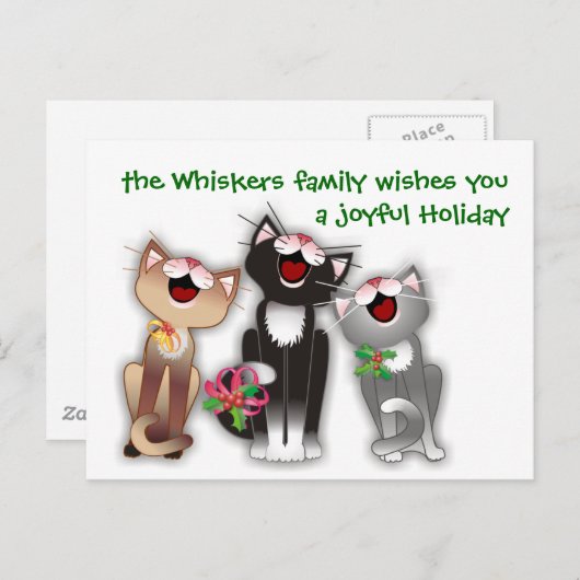 うれしそうな猫 シーズンポストカード (正面/裏面)