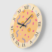 うれしそうな瞬間抽象芸術アート ラージ壁時計 (傾斜)