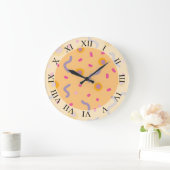 うれしそうな瞬間抽象芸術アート ラージ壁時計 (ホーム)