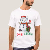 うれしそうな知り合いの雪だるま Tシャツ (正面)