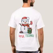 うれしそうな知り合いの雪だるま Tシャツ (裏面)