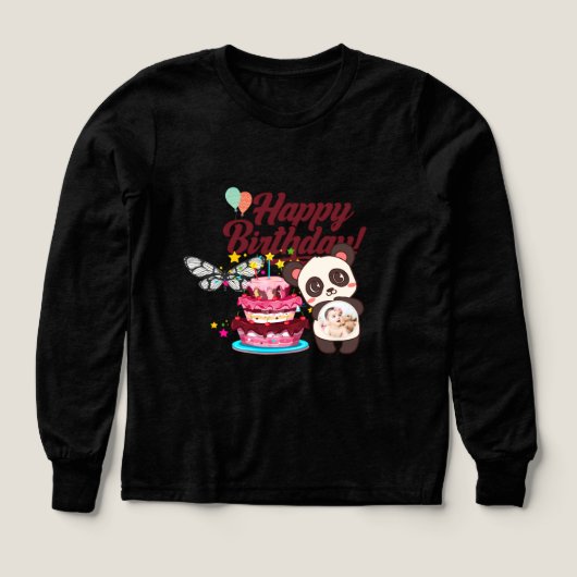 うれしそうな紙吹雪ハッピーバースデー挨拶 (デザイン正面)