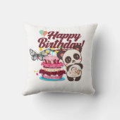 うれしそうな紙吹雪ハッピーバースデー挨拶 クッション (裏面)