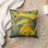 うれしそうな素朴なヒマワリ クッション (ブランケット)