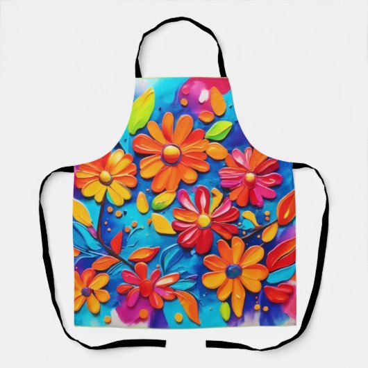 うれしそうな絵を描フローラ エプロン (正面)