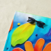 うれしそうな絵を描フローラ ビーチタオル (インサイチュ)