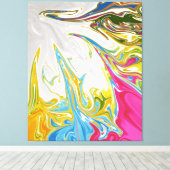 うれしそうな絵画抽象芸術 |最高の素晴らしカラフル キャンバスプリント (インサイチュ (ウッドフロア))