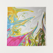 うれしそうな絵画抽象芸術 |最高の素晴らしカラフル タペストリー (正面(横))