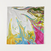 うれしそうな絵画抽象芸術 |最高の素晴らしカラフル タペストリー (正面)