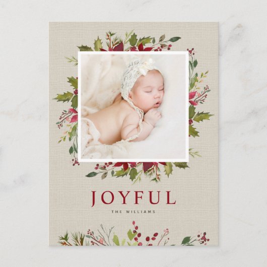 うれしそうな緑 |クリスマスフォト シーズンポストカード (正面)