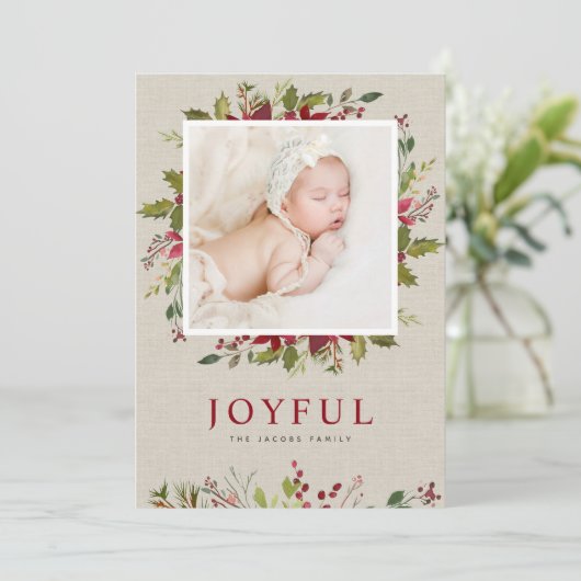 うれしそうな緑 |フラットホリデーのフォトカード シーズンカード (スタンド正面)