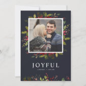 うれしそうな緑 |編集可能なカラーフラットフォト シーズンカード (正面)