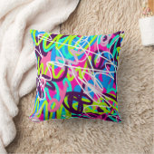 うれしそうな色のモダン抽象芸術 クッション (ブランケット)