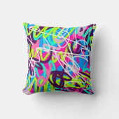 うれしそうな色のモダン抽象芸術 クッション (正面)