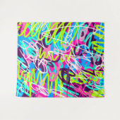 うれしそうな色のモダン抽象芸術 タペストリー (正面(横))