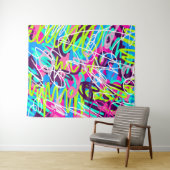 うれしそうな色のモダン抽象芸術 タペストリー (インサイチュ(横))