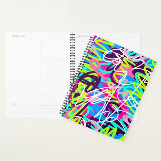 うれしそうな色のモダン抽象芸術 プランナー手帳 (ディスプレー)