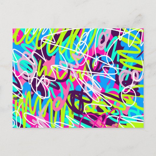 うれしそうな色のモダン抽象芸術 ポストカード (正面)