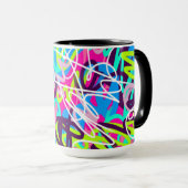 うれしそうな色のモダン抽象芸術 マグカップ (正面右)