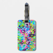 うれしそうな色のモダン抽象芸術 ラゲッジタグ (裏面縦)