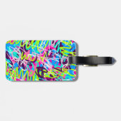 うれしそうな色のモダン抽象芸術 ラゲッジタグ (裏面横)