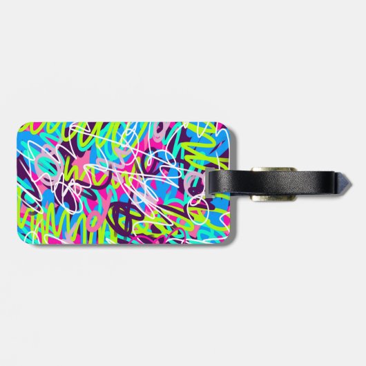 うれしそうな色のモダン抽象芸術 ラゲッジタグ (裏面横)