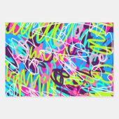 うれしそうな色のモダン抽象芸術 ラッピングペーパーシート (正面2)