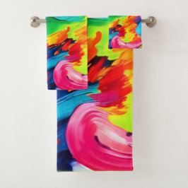 うれしそうな色の絵を描爆発 バスタオルセット