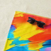 うれしそうな色の絵を描爆発 ビーチタオル (インサイチュ)