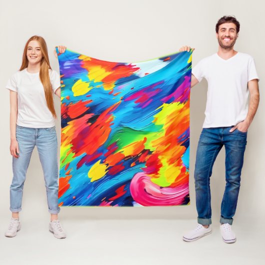 うれしそうな色の絵を描爆発 フリースブランケット (インサイチュ)