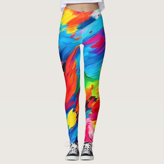 うれしそうな色の絵を描爆発 レギンス (正面)