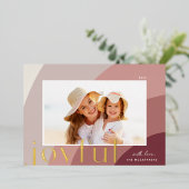 うれしそうな色合い |横モダン写真 箔シーズンカード (立ち正面)