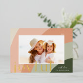 うれしそうな色合い |横モダン写真 箔シーズンカード (立ち正面)