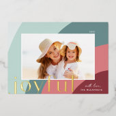 うれしそうな色合い |横モダン写真 箔シーズンカード (正面)