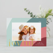 うれしそうな色合い |横モダン写真 箔シーズンカード (立ち正面)