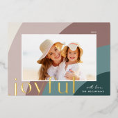 うれしそうな色合い |横モダン写真 箔シーズンカード (正面)