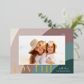 うれしそうな色合い |横モダン写真 箔シーズンカード (立ち正面)