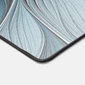 うれしそうな花抽象芸術ブルーグレーフローラフラクタル デスクマット (コーナー)