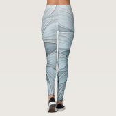 うれしそうな花抽象芸術ブルーグレーフローラフラクタル レギンス (裏面)