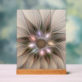 うれしそうな花抽象芸術ベージュブラウンフローラフラクタル アクリルサイン (ニュートラル)