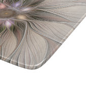 うれしそうな花抽象芸術ベージュブラウンフローラフラクタル カッティングボード (角)