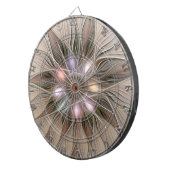 うれしそうな花抽象芸術ベージュブラウンフローラフラクタル ダーツボード (正面右)