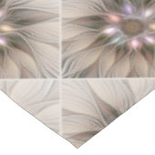 うれしそうな花抽象芸術ベージュブラウンフローラフラクタル テーブルクロス (アングル)