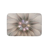 うれしそうな花抽象芸術ベージュブラウンフローラフラクタル バスマット (正面)