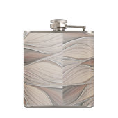 うれしそうな花抽象芸術ベージュブラウンフローラフラクタル フラスク (裏面)