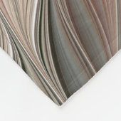 うれしそうな花抽象芸術ベージュブラウンフローラフラクタル フリースブランケット (角)