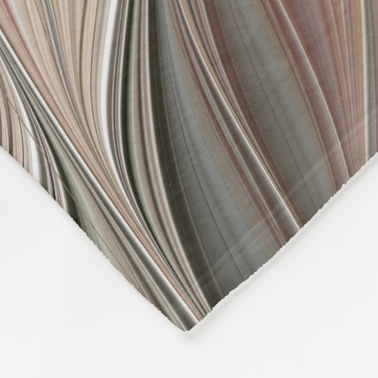 うれしそうな花抽象芸術ベージュブラウンフローラフラクタル フリースブランケット (角)