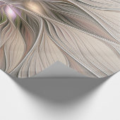 うれしそうな花抽象芸術ベージュブラウンフローラフラクタル ラッピングペーパー (角)